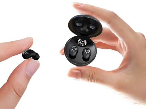 Xmenha Petits écouteurs invisibles sans fil Bluetooth dans l'oreille True Mini Wireless Écouteurs intra-auriculaires Écouteurs intra-auriculaires Petit casque de sommeil Bluetooth Écouteurs sans fil