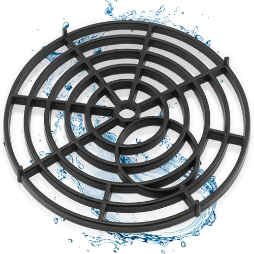 Black Drain Cover - (7,175mm) Diameter Plastic Outdoor Drain Cover To Stop Leaves and Debris, Gully Grid (2 pack)