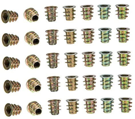 OKUMEYR 300 Stk Trapezmutter Sechskantmutter Bolzenbefestigung hitzebeständige Einpressmutter stabmixwe rostfrei schrauben Holzbolzeneinsätze Möbelschraube in Zinklegierung Colorful