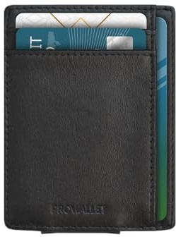 ProWallet Kartenetui aus Leder, Mini Geldbörse mit Magnetische Geldklammer Clipper Schlanker Kartenhalter - Kleine Kreditkarteninhaber - Ledergeldbörse - Herren - Geschenkbox