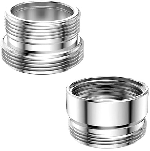2 Stück Metall Wasserhahn Adapter 20mm bis 22 mm/22mm bis 20mm, Wassersparendes Metall, Wasserhahn Luftsprudler, Metalladapter für Wasser Sparende Küchenarmatur