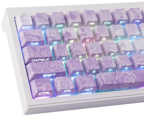 Sunzit PBT anpassade tangentbord, 131 tangenter, rosé, hav, slips, färgning, färgämne, körsbärsprofil, tangentkåpor för sidotryck, tangenter för MX-omkopplare ISO/ANSI UK layout mekaniskt tangentbord