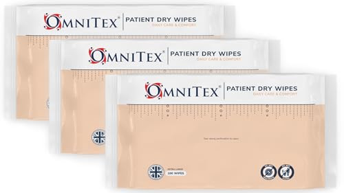 Omnitex XL Trockentücher für Patienten, hergestellt in Großbritannien, weiche tägliche Pflege und Komfort, hohe Saugfähigkeit, sanft und stark, Erwachsenentücher für Inkontinenz, Bettbad und Outdoor