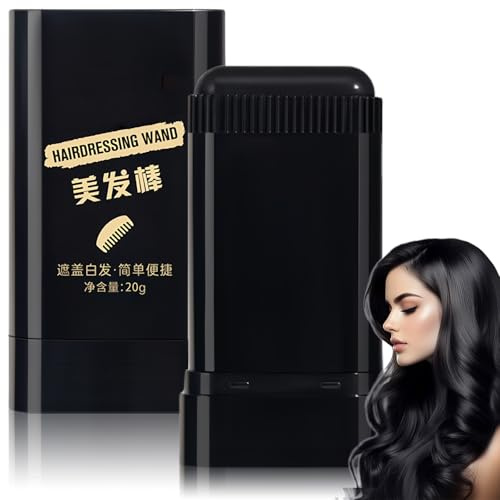 Instant Black Hair Dye Brush - Hair Dye Comb - Waterproof Hair Colour Stick for Silver Tresses Coverage - Portable Root Concealer for Women & Men - 2 in 1 Color Dye Comb Applicator (Black)