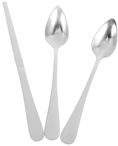Ipetboom Couteau à Pamplemousse Acier Inoxydable avec Lame Dentelée et Manche Épais Outil de Cuisine Polyvalent pour Découper Fruits et Desserts