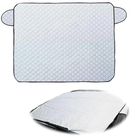 Couverture Pare-Brise Voiture, 1 Protege Pare Brise Givre, Pare Soleil Voiture Pare Brise Avant Bache Voiture, Protection Contre Le Gel et la Neige, Protège Pare Brise Hiver, Universelle