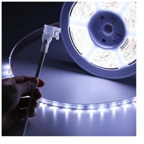 Brightex, 20m 220 V LED Strip Light Super Bright Cool White SMD Flexible Tape, Cuttable Waterproof Lighting with Connector Indoor & Outdoor Use Kitchen, Bedroom, Living Room, Mirror,Christmas Decor