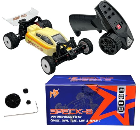 HOBBYPLUS Speck B 1/24 2WD Mini RC Car - RTR RC Buggy, Fast Mini Racing Buggy, Brushless Ready with Oil-Filled Shocks – Fun Indoor Remote Control Car Racing Vehicles for Adults (Vintage Creme)