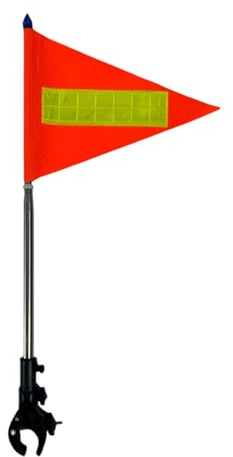 Amagogo Golf Cart Flag Pole Kit with Reflective Strips,Flag Holder Accessories,Telescopic Pole for Bikes, Blue Top 20x30cm