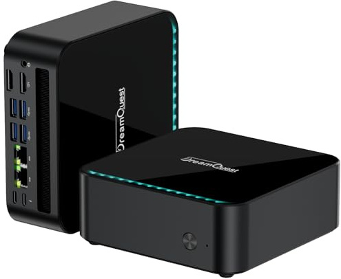 DreamQuest Mini PC Windows 11 Pro, AMD Ryzen 5 7430U bis 4,3 GHz, 16GB DDR4 Dual-Channel RAM, 512GB M.2 SSD, WiFi 6, Bluetooth 5.3, Dual USB-C, HDMI 2.1, LAN, 4X USB 3.2, kompakter Desktop PC