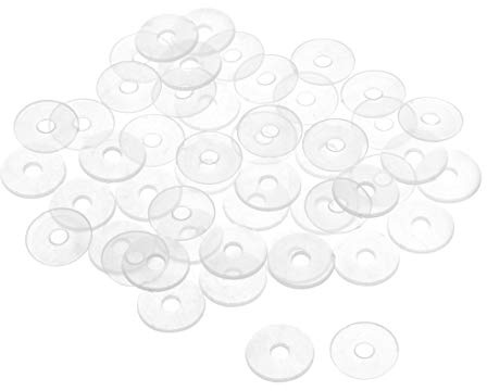 sourcing map 50 Stk. Flache Unterlegscheibe Nylon M3 Dichtung 13mm AD 3mm ID 0,9mm Dicke Klar für Wasserhahn Rohr Wasserschlauch Isolierung Schrauben