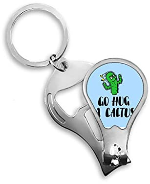 Go Hug A Cactus Art Deco Fashion Nail Clipper Cutter Opener portachiavi forbice
