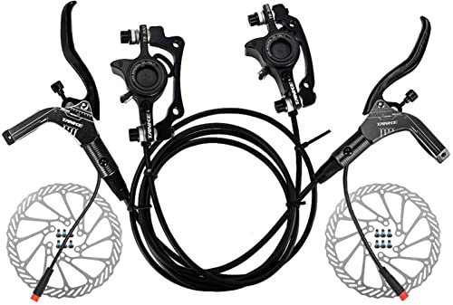 KOCAN Hydraulische Bremse mit Rotoren, hydraulisches E-Bike-Bremsen-Set mit 160 mm Rotoren, hydraulischer Scheibenbremssattelhebel für Elektrofahrrad, Fahrrad, Roller
