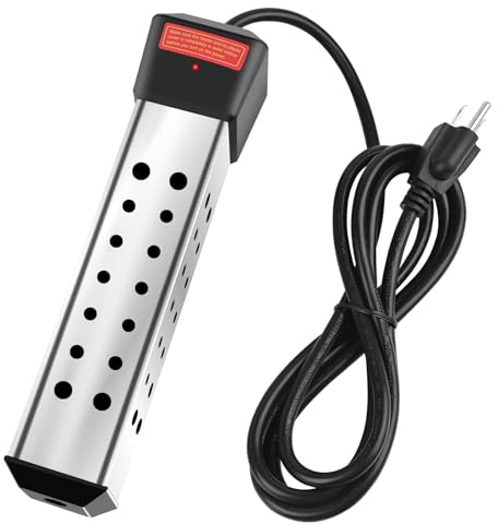 Immersion Water Heater Electric, 2000W Portable Hot Water Heaterr with 304 Stainless Steel Guard Anti-scalding Submersible Water Heater Heatsfor Pool Bathtub -Heat 5 Gallons Water in Minutes