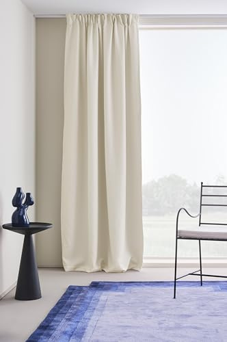 JOTEX Shadow Mörkläggningsgardin med multifunktionsband (1-pack), off-white krämfärgad gardin, 140 x 220 cm
