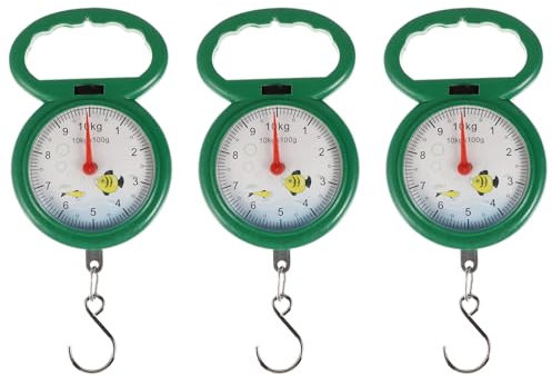 DEARMAMY 3stücke Tragbare Kunststoff-federwaage Mit Haken Leichtes Wiegewerkzeug Für Gepäck Und Fisch Genaue Analoge Haushaltswaage Umweltfreundlich Robust Und Einfach Zu Bedienen