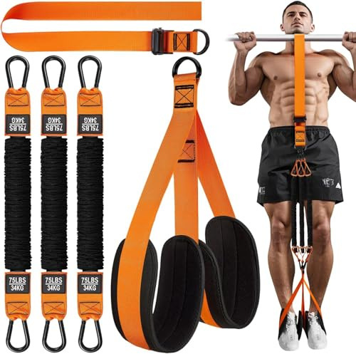 VLFit Fasce di assistenza per trazioni, fascia di resistenza resistente, peso/dimensione regolabile con piedini in tessuto/poggia ginocchia, fasce per barra per trazioni, fascia per allenamento di