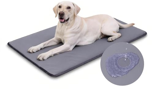 Favodormir XL Cuccia Cane Taglia Grande Impermeabile,119x73cm,Cuccia per Cani in Pelle Artificiale, Facile da pulire,Letto per Cani Portatile & Compatto,Tappetino Cane Per Interno & Viaggio,Grigio