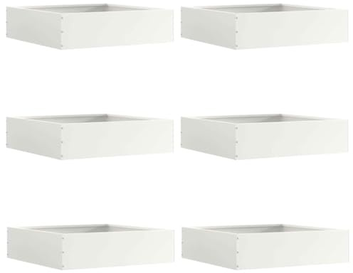 Générique Bordure de Pelouse 6 pcs Blanc 50 x 50 x 13 cm Acier,Quincaillerie,Clôtures & barrières,Murets & Bordures de Jardin,Blanc,8.62 KG,874719