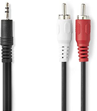 NEDIS Câble audio jack 3 vers 2 RCA Noir 15 m