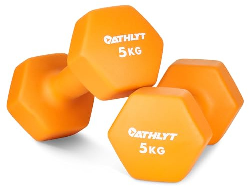 Athlyt Soft-Touch Neopren-Hanteln | Rutschfeste Beschichtung, Im Paar verkauft, Für Einsteiger geeignet, Ideal fürs Home-Gym, 1kg bis 10kg