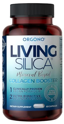 Living Silica ORGONO Mineral-Based Collagen Booster Capsules | Silica-Based | Supports Collagen & Elastin for Joint & Bone Support, Glowing Skin, Strong Hair & Nails | 60 Capsules