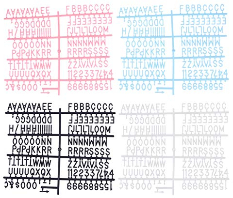 NUOBESTY Filz-Buchstaben, 580 Stück, Rosa, Himmelblau, Schwarz, Weiß, Alphabet für rustikale Vintage-Nachrichtentafel, Zuhause, Büro, Bar