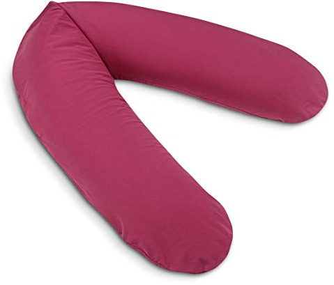 pic Bear Stillkissen Premium | 100% weiche Jersey-Baumwolle | besonders anschmiegsame EPS-Mikroperlen-Füllung | Lagerungskissen TÜV Zertifiziert (Purpur-rot, 190 x 42 cm)