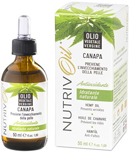NUTRIVOIL - Puro Olio di Canapa spremuto a freddo - Viso, Corpo, Capelli - 50 ml Uso Cosmetico