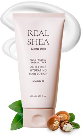 RATED GREEN Real Shea Anti-Frizz Hydrating Hair Lotion | Shea Butter Hair Moisturizer & Hair Care Lotion for Dry, Frizzy, Damaged Hair | Daily Leave-in Treatment, 5.07 fl oz