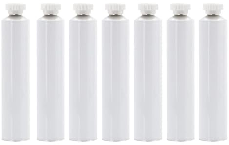 7 leere Öltuben mit Nadelkappe (40 ml), unversiegelte Aluminiumröhre zur Aufbewahrung von Acrylfarben, Gouache, Aquarell und anderen Arten von