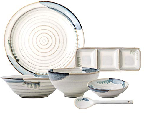 Servizio da tavola, Servizio da tavola in Ceramica, Set Combinato di stoviglie in Stile Giapponese da 28 Pezzi