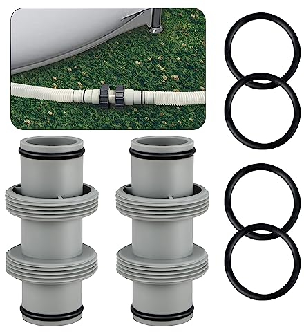 SIGANDG Adaptador Manguera Piscina 38mm,Conector Recto Para Piscina,Conector de manguera de piscina para manguera de Ø 38 mm, adaptador de manguera de piscina para Intex/Coleman (2 PCS)