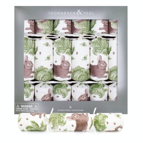 Celebration Crackers Thornback & Peel - Cracker natalizi ecologici, motivo: coniglio e cavolo, 15,2 x 30,5 cm, FSC Mix, XTPXM02-FMP