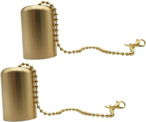2 x Messing-Kerzenlöscher – Tiki-Fackel-Docht, Flammenlöscher mit Kette, goldener kleiner Kerzen-Feuerstopper, Mehrzweck-Löscher-Abdeckungen