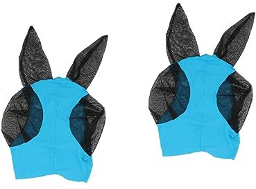 Kisangel 2St Pferdekopf Netz Pferdekopf Mesh Ohrmaske Kopfschutzmaske Pferdemaske Pferdegesichtsmaske Fliegenprävention Reitmaske Mückenschutzmaske Fliegenschutzmaske Pferdefliegenmaske
