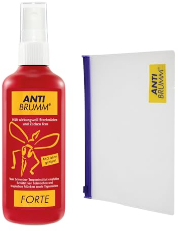 Anti Brumm Forte Reisebundle, Pumpspray 150 ml+Flugbeutel: Insekten-Repellent für effektiven Schutz gegen Mücken und Zecken, Mückenspray mit DEET