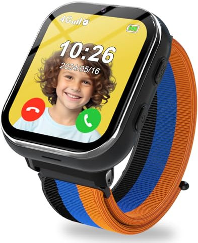 PTHTECHUS - Reloj inteligente para niños y niñas, GPS 4G, reloj inteligente con llamadas de vídeo, SOS, modo clase, regalo smartphone para niños y niñas de 6 a 17 años