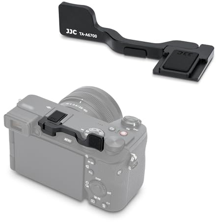JJC Faltbare Metall Daumen Hoch Griff für Sony Alpha 6700 A6700 Kamera | ILCE-6700 Hot Shoe Abdeckung Aluminiumlegierung Daumenauflage Unterstützung Verbesserte Handgriff mit Silikon Schutz