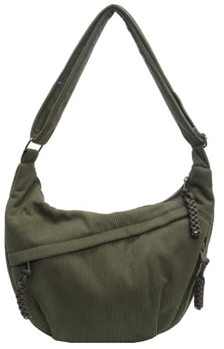 GSenhui Crescent Bag - Bolsa cruzada para mujer, bolsa de media luna, bolsa de hombro, bolsa de hombro cruzada, bolsa lateral de pana, bolsa cruzada de media luna para viajes