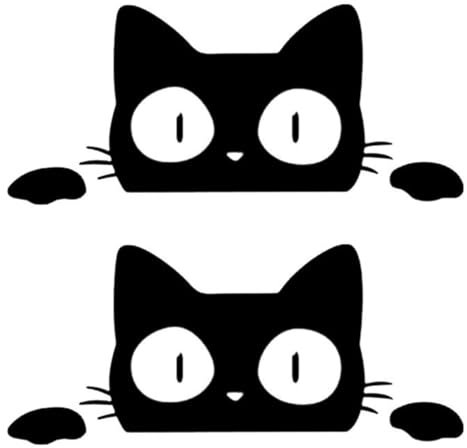 JEYORZY 2 Pezzi Adesivi Gatti per Auto - Carino e Divertente Decorazione per Esterni Auto