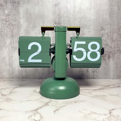 Vintage Auto Flip Clock, Display Automatico Numeri Flip Clock, Orologio da Tavolo Orologio Da Tavolo Decorazione Domestica, 11.5 * 17.5 * 23cm
