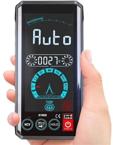 NIWPPKIMX Pantalla táctil Totalmente automática Inteligente valores eficaces Verdaderos multímetro Digital 6000 Cuentas AC DC amperímetro voltímetro VFC Transistor Tester
