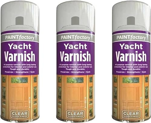 MIXEL Yacht Varnish Spray Paint, Clear Gloss Finish, Tough and Durable, Non Cracking, Quick Drying, Long Lasting Performance, Interior and Exterior Use, 200ml (3PCS)