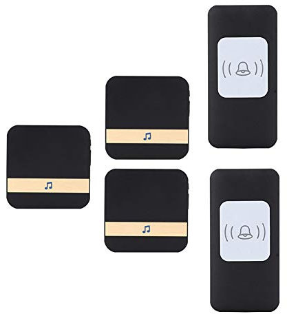 WOTZOV Wireless Waterproof Doorbell, Universal Smart Door Chime 300M Operating Range Door Chime,2 Push Button+3 Receivers,52 Ringtones,4 Volume Levels,Black,Black