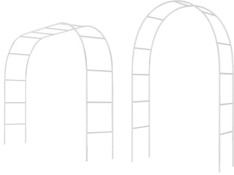 Rosenbogen Metall Torbogen Garten Aus Eisen, Breiten 280 240 220 200 180 140 120cm, Gartenbogen Rankhilfe Für Hochzeit Garten Balkon Schwarz Grün(White,W0.8 x H2.0m)