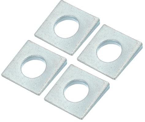 PATIKIL Arandelas Cuadradas Biseladas M16, 4 Piezas Espesor 2 A 7.8mm Arandelas Cuña De Acero Al Carbón Galvanizadas Para Nivelación Y Hardware De Sujeción, Blancas