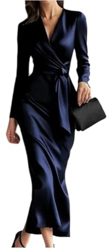 Genérico Vestidos De Fiesta Mujer Elegantes Vestidos Mujer Casual Ropa Largos Popular Disfraz Invierno Top Navidad Jersey Elegante 2#Marina XL 2026