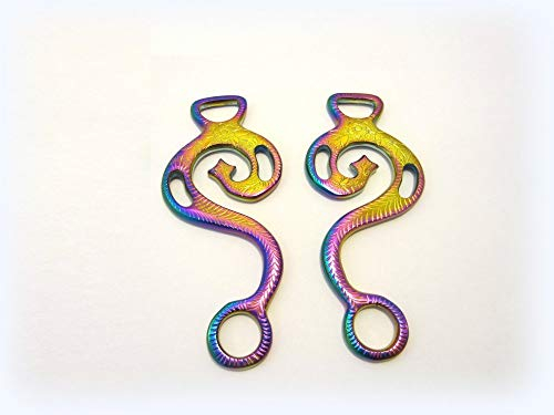 PS Pferdeartikel Hackamore Barock Regenbogenfarben, Multicolour Rainbow - 1 Paar Schenkel, verziert