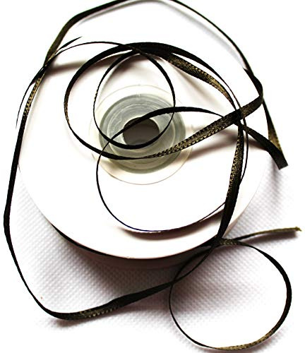 CaPiSo 100m Satinband 3mm Schleifenband Geschenkband Dekoband Satin Hochzeit Weihnachten Weihnachtsband (Dunkles Olivgrün)